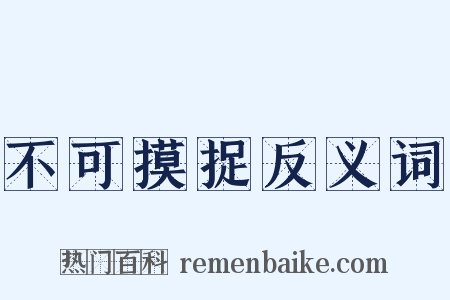 不可摸捉反义词是什么意思的图片